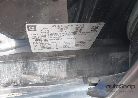 2016 Chevrolet Tahoe Lt from USA, damaged, VIN 1GNSKBKC7GR380795